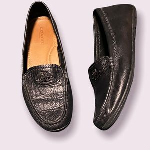 Coach Black Leather Loafers Mary Lock Up Size 7